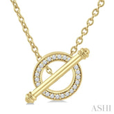 1/8 Ctw Circle Toggle Round Cut Diamond Fashion Necklace in 10K Yellow Gold