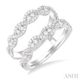 3/4 Ctw Round Cut Diamond Insert Ring in 14K White Gold