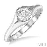 1/4 Ctw Round Shape Lovebright Diamond Ring in 14K White Gold