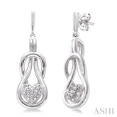 1/50 Ctw Heart Shape Round Cut Diamond Fashion Earrings in Sterling Silver