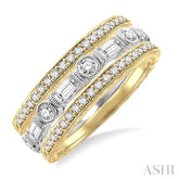 7/8 Ctw Diamond Stackable Band Set in 14K Yellow and White gold
