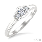 1/4 Ctw 3-Stone Round Cut Diamond Fashion Ring in 14K White Gold