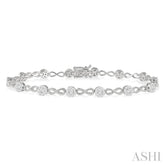 1 1/2 Ctw Lovebright Round Cut Diamond Infinity Link Bracelet in 14K White Gold