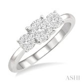 1/3 Ctw Lovebright Round Cut Diamond Ring in 14K White Gold