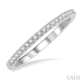 1/10 Ctw Round Cut Diamond Wedding Band in 14K White Gold