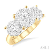 2 Ctw Lovebright Round Cut Diamond Ring in 14K Yellow and White Gold