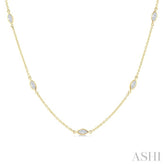 1 1/2 Ctw Marquise Cut Diamond Fashion Necklace in 14K Yellow Gold
