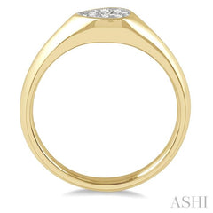 1/10 Ctw Pear Shape Lovebright Diamond Ring in 14K Yellow and White Gold