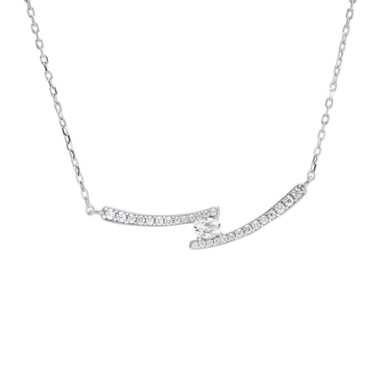 Crossing Parallel Bar Necklace