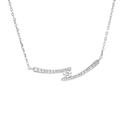 Crossing Parallel Bar Necklace