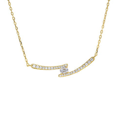 Crossing Parallel Bar Necklace
