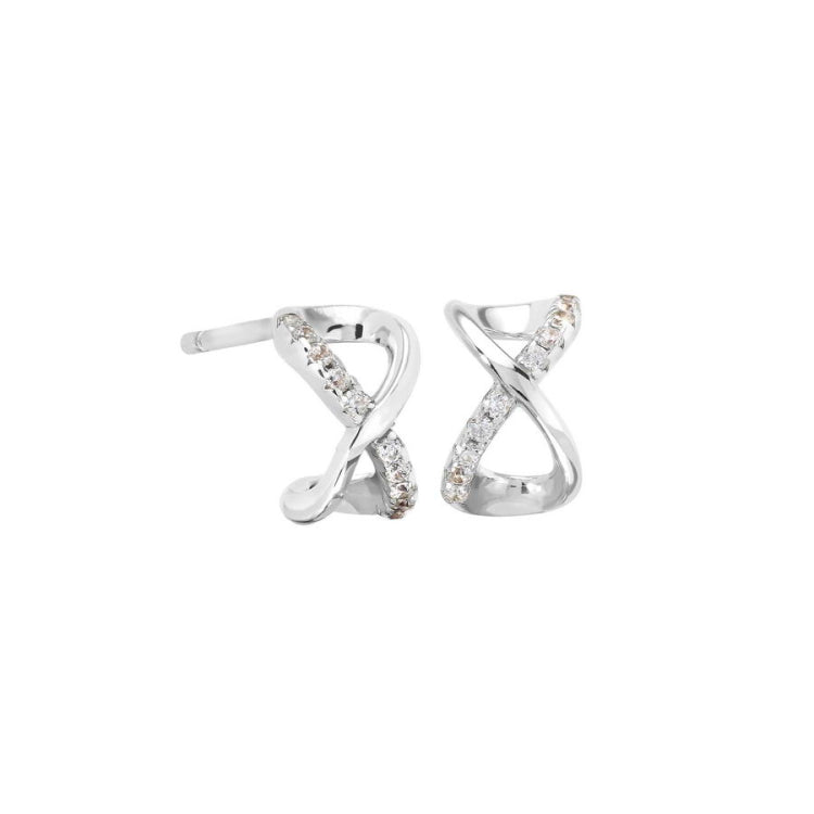 Infinity Huggie Stud Earrings