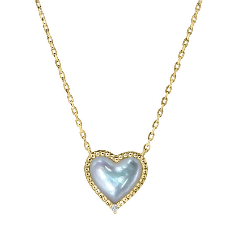 White Mother of Pearl Heart Necklace