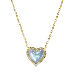 White Mother of Pearl Heart Necklace