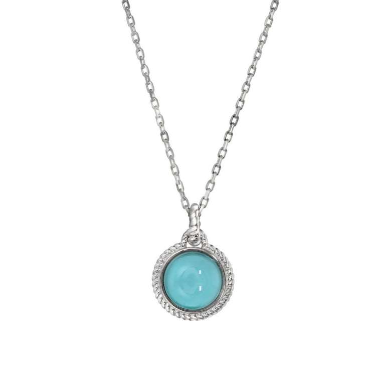 Round Teal Stone Pendant
