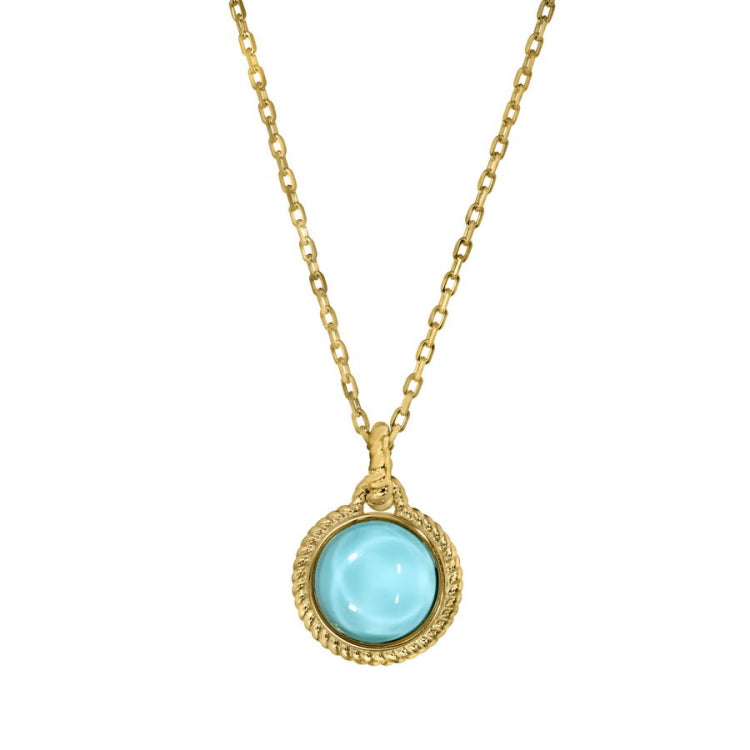 Round Teal Stone Pendant