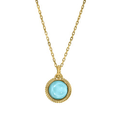 Round Teal Stone Pendant