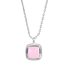 Cushion Cut Pink Stone Pendant