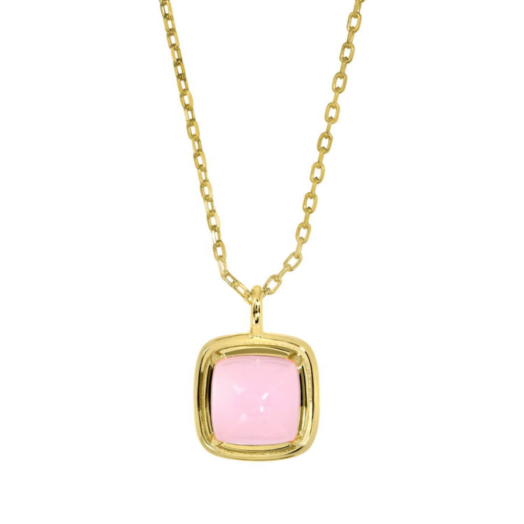 Cushion Cut Pink Stone Pendant