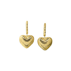 Shell Pattern Heart Drop Earrings