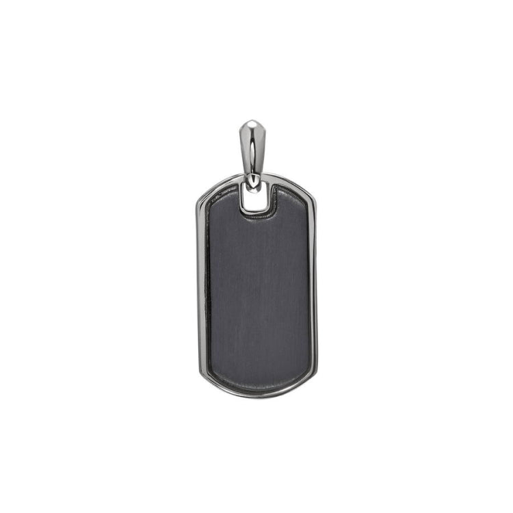 Two Tone Dog Tag Pendant Charm