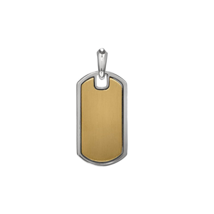 Two Tone Dog Tag Pendant Charm