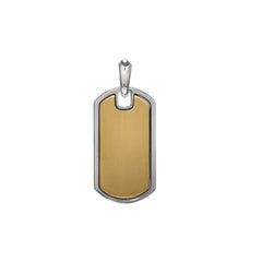 Two Tone Dog Tag Pendant Charm