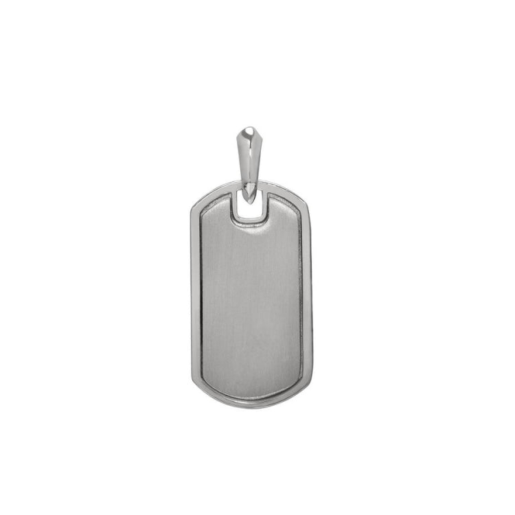 Two Tone Dog Tag Pendant Charm