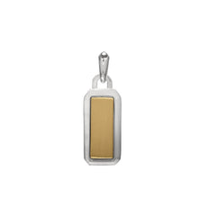 Two Tone Rounded Ractangle Pendant Charm