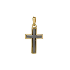 Two Tone Polished Center Cross Pendant Charm