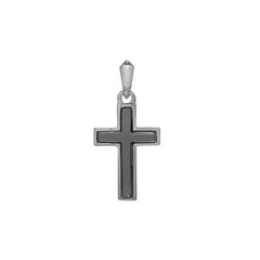 Two Tone Polished Center Cross Pendant Charm