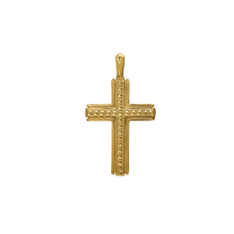 Studded Center Cross Pendant Charm