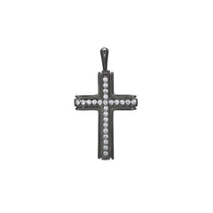 Cross Pendant Charm with Center Stone Channel