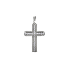 Cross Pendant Charm with Center Stone Channel