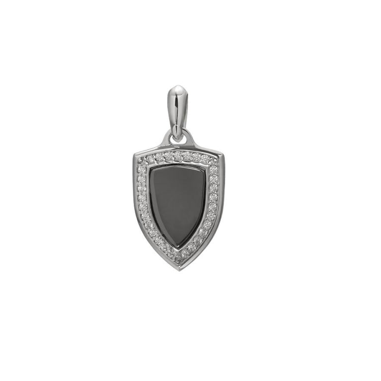 Shield Pendant Charm with Black Center