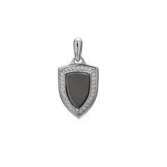 Shield Pendant Charm with Black Center