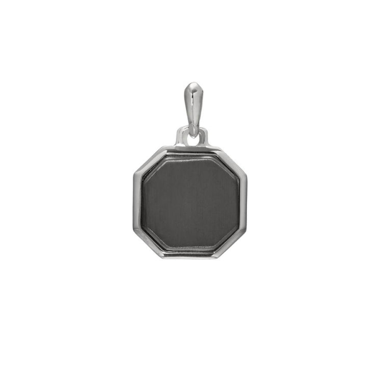 Octagon Pendant Charm with Black Center