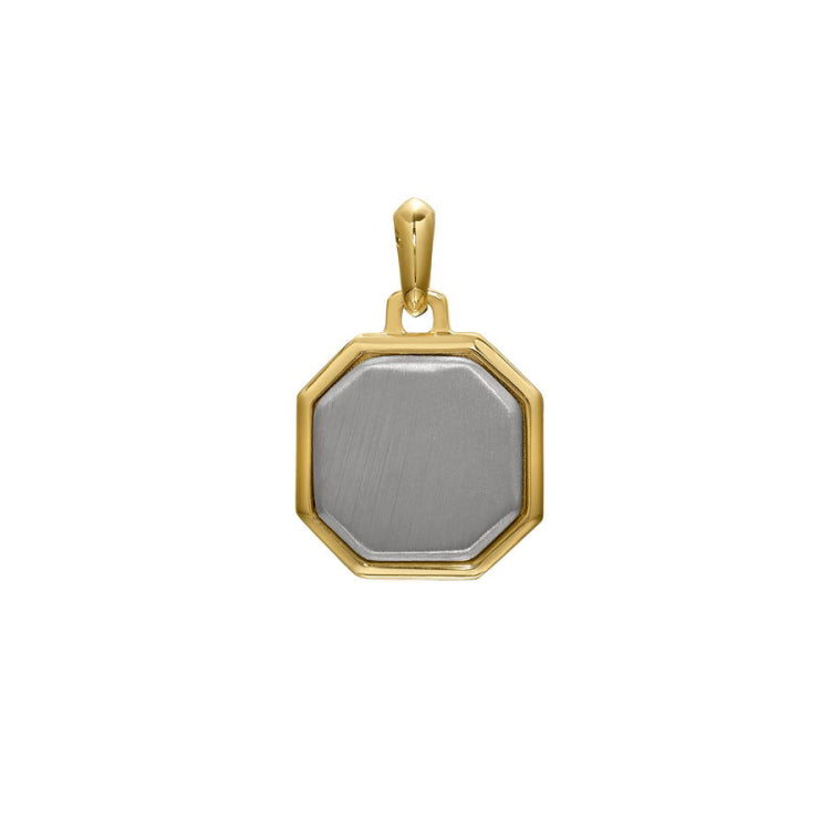 Two Tone Octagon Pendant Charm