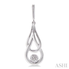 1/50 Ctw Round Cut Diamond Fashion Earrings in Sterling Silver