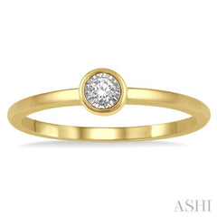 1/50 Ctw Round Cut Diamond Promise Ring in 10K Yellow Gold