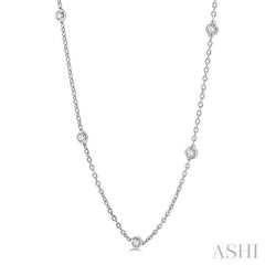 1 1/2 Ctw Round Cut Diamond Fashion Necklace in 14K White Gold