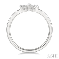 1/10 Ctw Bow Cutout Round Cut Diamond Petite Fashion Ring in 10K White Gold