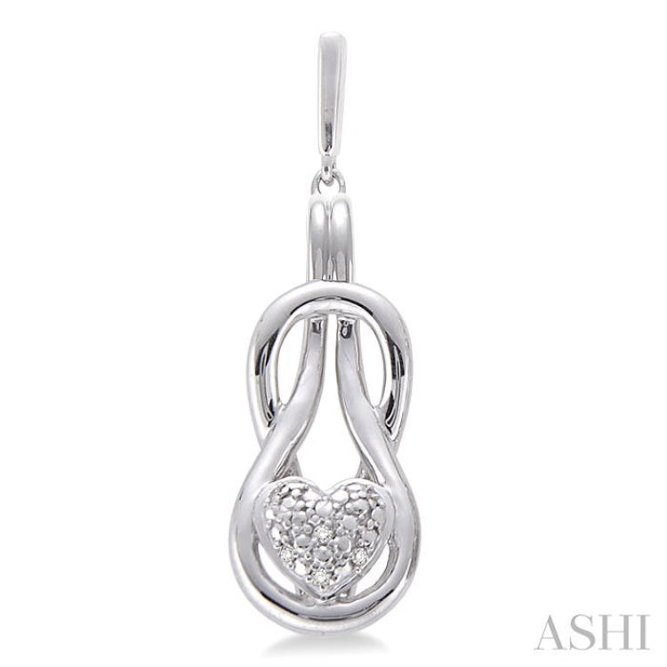 1/50 Ctw Heart Shape Round Cut Diamond Fashion Earrings in Sterling Silver