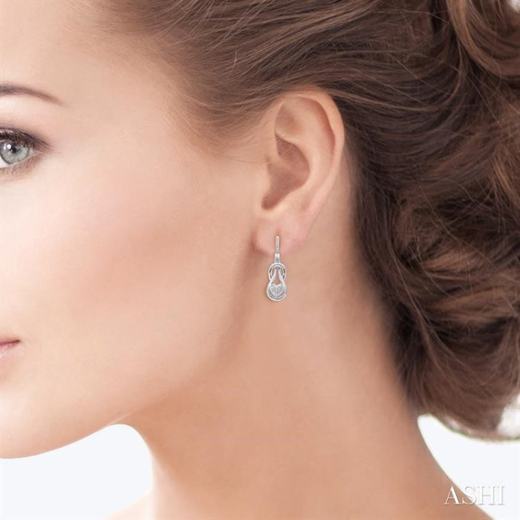 1/50 Ctw Heart Shape Round Cut Diamond Fashion Earrings in Sterling Silver