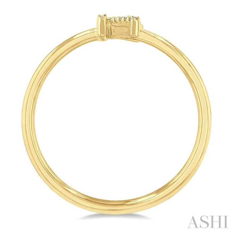 1/20 Ctw Initial 'K' Round Cut Diamond Fashion Ring in 10K Yellow Gold