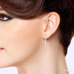 1/2 Ctw Single Line Drop Round Cut Diamond Tennis Earrings in 14K White Gold