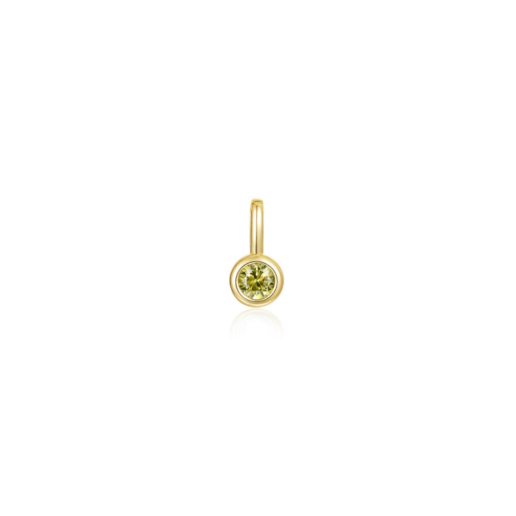 August Bezel Birthstone Charm Pendant
