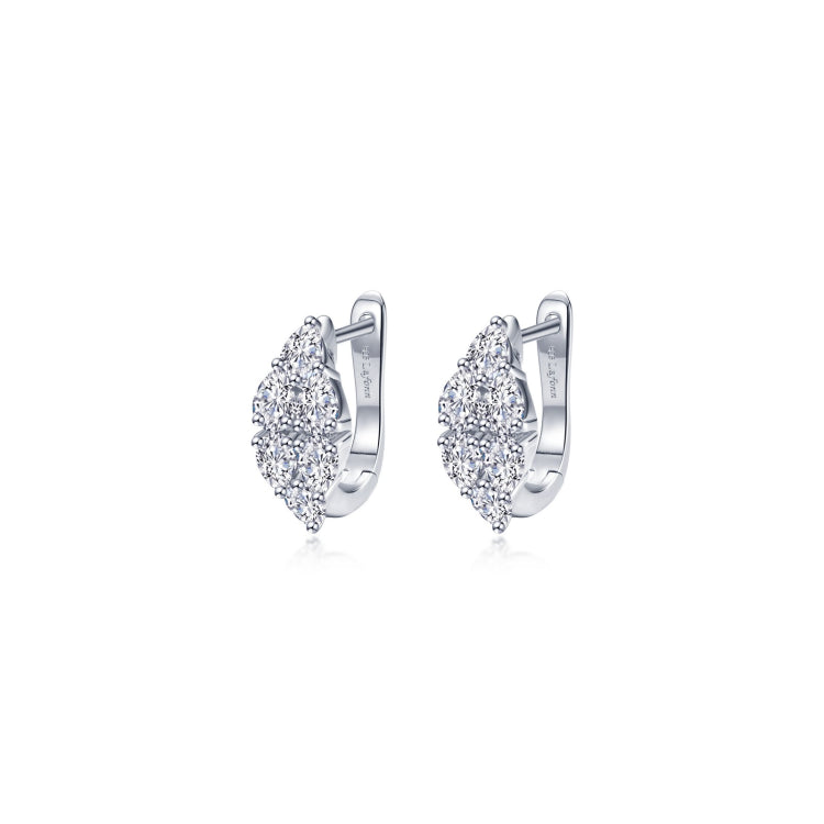 Cluster Huggie Hoop Earrings