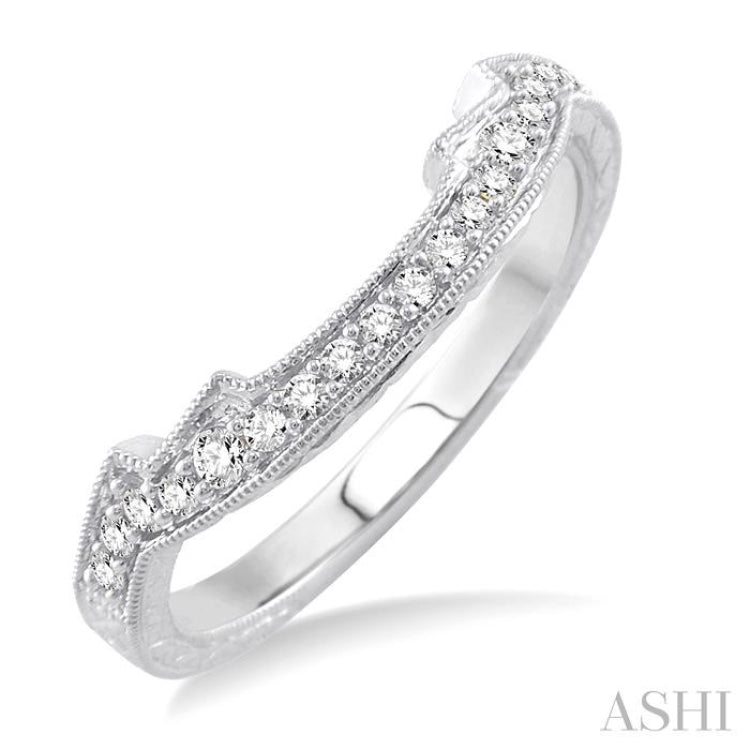 1/5 Ctw Round Cut Diamond Wedding Band in 14K White Gold