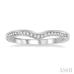 1/6 Ctw Round Cut Diamond Matching Wedding Band in 14K White Gold